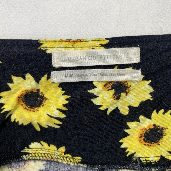 URBAN OUTFITTERS Sunflower Spaghetti Strap Mini Dress Women Medium Black Yellow - Picture 3 of 12